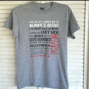 LEFT HANDER T-SHIRT, GRAY, Small